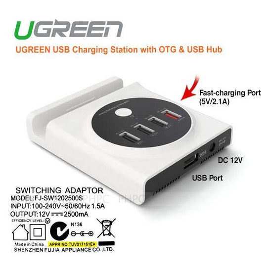 UGREEN Multifunction USB Charging Station with OTG USB Hub (20352)