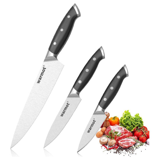 Warmot 3-Piece High Carbon Stainless Steel Ultra Chef Knife Set with Gift Box (317-3)