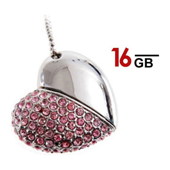 Heart Shape USB Pen Drive  16GB  (Pink)