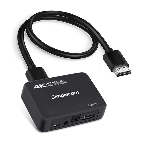 Simplecom CM423v3 HDMI 2.0 Audio Extractor Optical SPDIF + 3.5mm Stereo with ARC 4K@60Hz