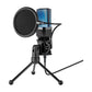 Simplecom UM650 USB Cardioid Condenser Microphone Gaming RGB Lights with Tripod & Pop Filter