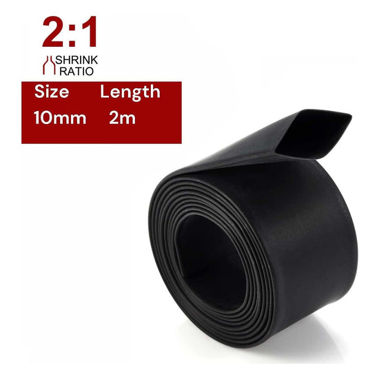 2m Polyolefin Shrink Tube 25/64" (10mm) 2:1 Ratio Heat Shrink Tubing Sleeving Wrap Shrinking