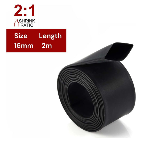 2m Polyolefin Shrink Tube 5/8" (16mm) 2:1 Ratio Heat Shrink Tubing Sleeving Wrap Shrinking