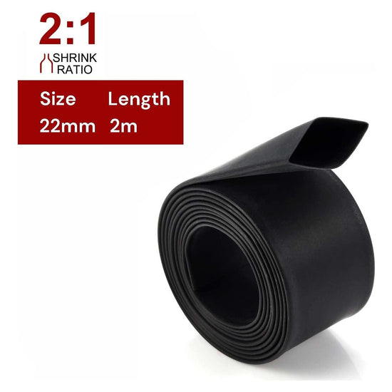 2m Polyolefin Shrink Tube 7/8" (22mm) 2:1 Ratio Heat Shrink Tubing Sleeving Wrap Shrinking