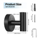 2 Pcs Wall Mount Bathroom Towel Hooks Holder Cloth Hanger Hook Kitchen Door Hanger Black