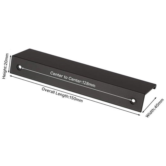 Aluminum Kitchen Cabinet Bar Handles  Drawer Handle Pull black hole to hole 128mm