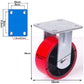 5 inch Industrial 500KG Caster Wheels Fixed Casters Castor Wheels Cart Furniture Workbench