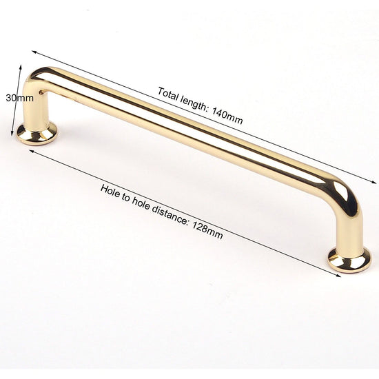 128mm Polished gold Furniture Kitchen Bathroom Cabinet Handles Drawer Bar Handle Pull Knob