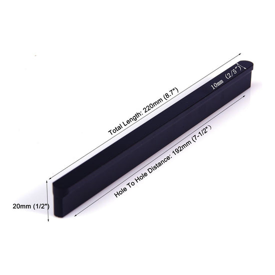 Solid Zinc Furniture Kitchen Bathroom Cabinet Handles Drawer Bar Handle Pull Knob Black 192mm