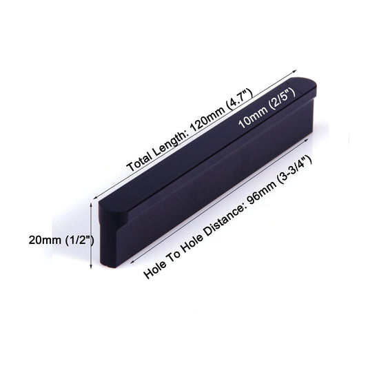 Solid Zinc Furniture Kitchen Bathroom Cabinet Handles Drawer Bar Handle Pull Knob Black 96mm