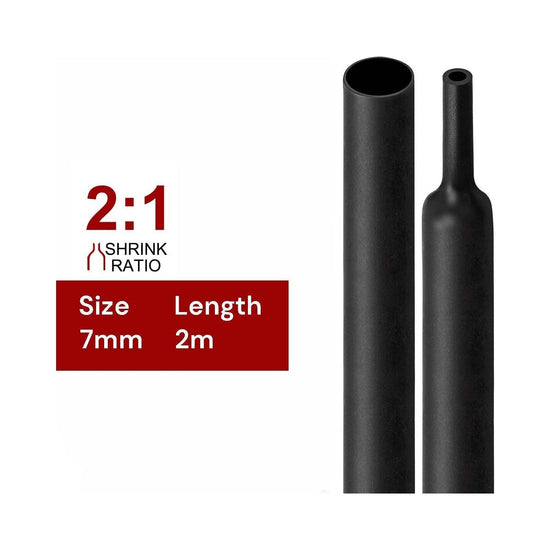2m Polyolefin Shrink Tube 9/32" (7mm) 2:1 Ratio Heat Shrink Tubing Sleeving Wrap Shrinking
