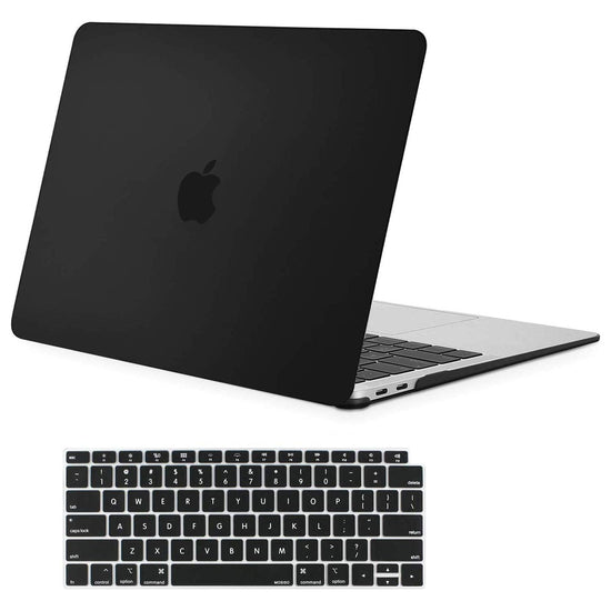 MacBook Air 13 Inch Case 2020 2019 2018, A1932, A2179,A2337 Shell Case Keyboard Cover Black