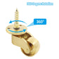 25mm Castor Brass Caster Wheel Swivel Vintage Chairs Cabinet Bed Furniture Wheels Brass