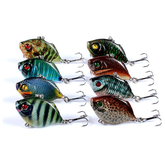 8x Popper Poppers 4.5cm Fishing Lure Lures Surface Tackle Fresh Saltwater