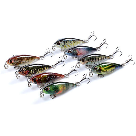 8x Popper Poppers 4.8cm Fishing Lure Lures Surface Tackle Fresh Saltwater