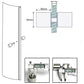 Shower Glass Door Knob Bathroom Back-to-Back Handle Pull 304 Brushed