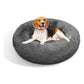 Pawfriends Dog Pet Cat Calming Bed Warm Plush Round Nest Comfy Sleeping Bed Dark Grey 100cm