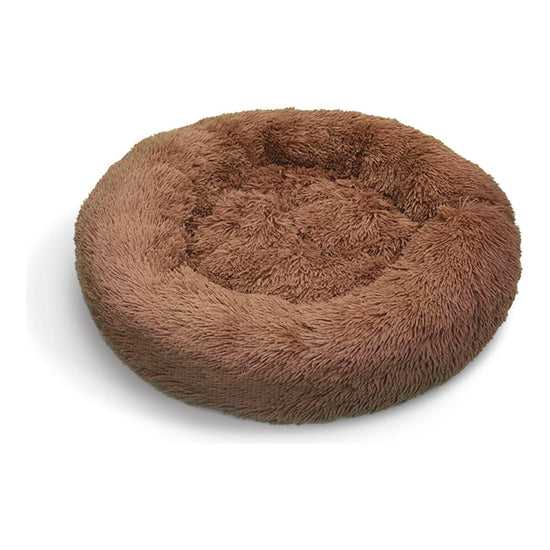 Pawfriends Pet Dog Bed Bedding Warm Plush Round Soft Dog Nest Light Coffee  XXL 120cm