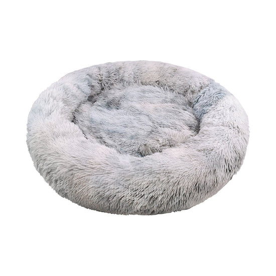 Pawfriends Dog Cat Pet Calming Bed Washable ZIPPER Cover Warm Soft Plush Round Sleeping 120cm