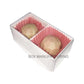 100 Pack of White Card Chocolate Sweet Soap Product Reatail Gift Box - 2 Bay Compartments - Clear Slide On Lid - 8x4x3cm