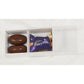 100 Pack of White Card Chocolate Sweet Soap Product Reatail Gift Box - 2 Bay Compartments - Clear Slide On Lid - 8x4x3cm