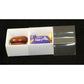 100 Pack of White Card Chocolate Sweet Soap Product Reatail Gift Box - 2 Bay Compartments - Clear Slide On Lid - 8x4x3cm