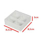 100 Pack of White Card Chocolate Sweet Soap Product Reatail Gift Box - 4 Bay Compartments - Clear Slide On Lid - 8x8x3cm