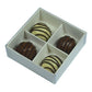 100 Pack of White Card Chocolate Sweet Soap Product Reatail Gift Box - 4 Bay Compartments - Clear Slide On Lid - 8x8x3cm