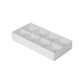 100 Pack of White Card Chocolate Sweet Soap Product Reatail Gift Box - 8 bay 3cm Compartments - Clear Slide On Lid - 16x8x3cm