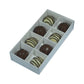 100 Pack of White Card Chocolate Sweet Soap Product Reatail Gift Box - 8 bay 3cm Compartments - Clear Slide On Lid - 16x8x3cm