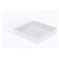 100 Pack of 10cm Square Invitation Coaster Favor Function product Presentation Cookie Biscuit Patisserie Gift Box - 4cm deep - White Card with Clear Slide On PVC Lid