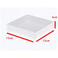 100 Pack of 15cm Square Invitation Coaster Favor Function product Presentation Cookie Biscuit Patisserie Gift Box - 4cm deep - White Card with Clear Slide On PVC Lid