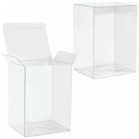 100 Pack of Large Plastic 22x14.5cm Rectangle Cube Box - Exhibition Gift Product Showcase Clear Plastic Shop Display Storage Packaging Box