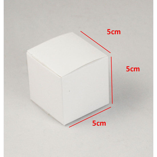 100 Pack of White 5cm Square Cube Card Gift Box - Folding Packaging Small rectangle/square Boxes for Wedding Jewelry Gift Party Favor Model Candy Chocolate Soap Box