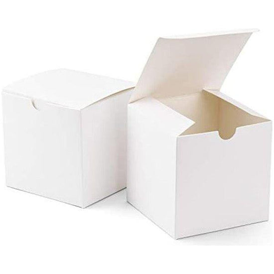 100 Pack of White 8x8x8cm Square Cube Card Gift Box - Folding Packaging Small rectangle/square Boxes for Wedding Jewelry Gift Party Favor Model Candy Chocolate Soap Box