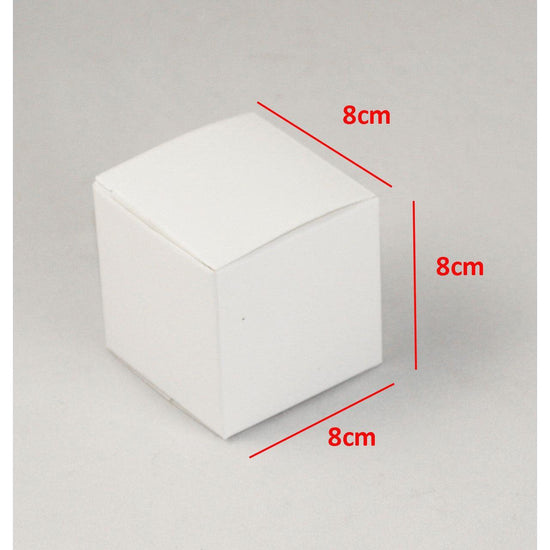 100 Pack of White 8x8x8cm Square Cube Card Gift Box - Folding Packaging Small rectangle/square Boxes for Wedding Jewelry Gift Party Favor Model Candy Chocolate Soap Box