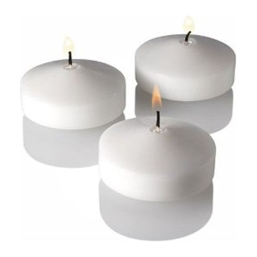 100 Pack of 6 Hour White Floating Candles - 5.8cm diameter - wedding party decoration