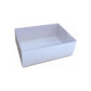 100 Pack of White Card Box - Clear Slide On Lid - 17 x 25 x 5cm -  Large Beauty Product Gift Giving Hamper Tray Merch Fashion Cake Sweets Xmas