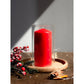 4 Pack Red Wax Pillar Advent Candles Xmas Wedding Party Table Room Centrepiece Decor Graduated sized 6 to 15cm High