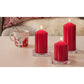 4 Pack Red Wax Pillar Advent Candles Xmas Wedding Party Table Room Centrepiece Decor Graduated sized 6 to 15cm High
