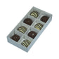 50 Pack of White Card Chocolate Sweet Soap Product Reatail Gift Box - 8 bay 3cm Compartments - Clear Slide On Lid - 16x8x3cm