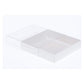 50 Pack of 10cm Square Invitation Coaster Favor Function product Presentation Cookie Biscuit Patisserie Gift Box - 4cm deep - White Card with Clear Slide On PVC Lid