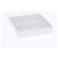 50 Pack of 15cm Square Invitation Coaster Favor Function product Presentation Cookie Biscuit Patisserie Gift Box - 4cm deep - White Card with Clear Slide On PVC Lid