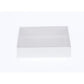 50 Pack of 8cm Square Wedding Invitation Coaster Favor Function product Presentation Cookie Biscuit Patisserie Gift Box - 2cm deep - White Card with Clear Slide On PVC Lid