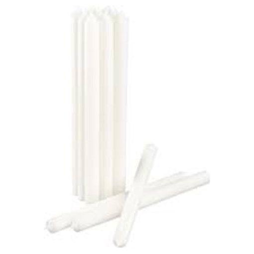 50 bulk buy pack white wax 20cm taper church house vigil candleabra candle 2CM WIDE