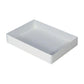 50 Pack of White Card Box - Clear Slide On Lid - 25 x 25 x 6cm - Large Beauty Product Gift Giving Hamper Tray Merch Fashion Cake Sweets Xmas