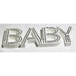 White Baby Nursery 30cm Sign Plaque Plate with Diamantes Newborn Gift Homeware Bedroom Decoration Wall Art