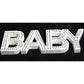 White Baby Nursery 30cm Sign Plaque Plate with Diamantes Newborn Gift Homeware Bedroom Decoration Wall Art