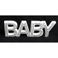 White Baby Nursery 30cm Sign Plaque Plate with Diamantes Newborn Gift Homeware Bedroom Decoration Wall Art