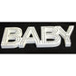 White Baby Nursery 30cm Sign Plaque Plate with Diamantes Newborn Gift Homeware Bedroom Decoration Wall Art